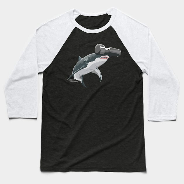 Hammerhead Baseball T-Shirt by kascreativity